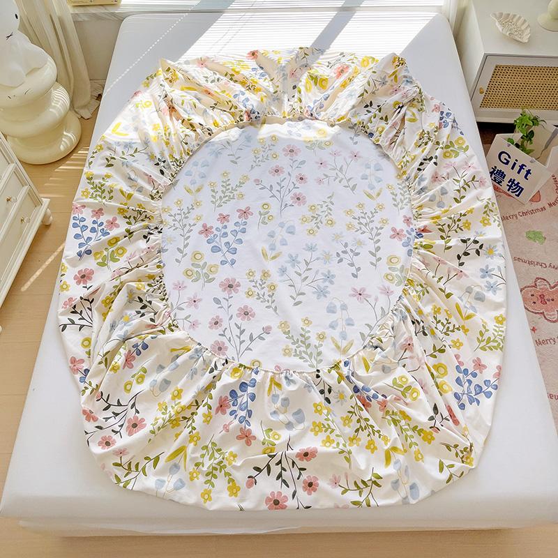 Комплект простыней на резинке из 3 предметов с красочными цветами и листьями, ботанический узор, 100% хлопок, приятный для кожи чехол для матраса, комплект постельного белья размера «queen size»