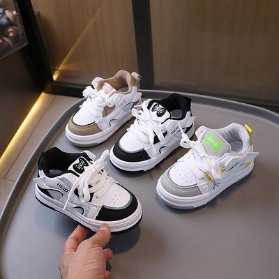 Новые осенние однотонные износостойкие с мягкой подошвой универсальные повседневные спортивные туфли для мальчиков и девочек