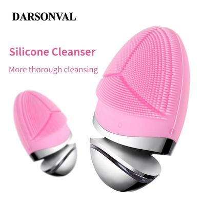 Дарсонваль мини-силиконовая очищающая машина для лица с электрическим подогревом, ультразвуковая массажная щетка EMS, отшелушивающее средство для лица, чистая красота, уход за кожей