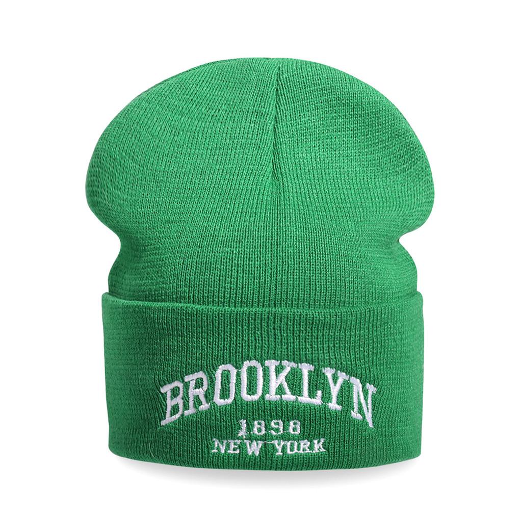 Осенне-зимняя вязаная шапка с вышитыми буквами и акрилом для уличного и хип-хоп стиля