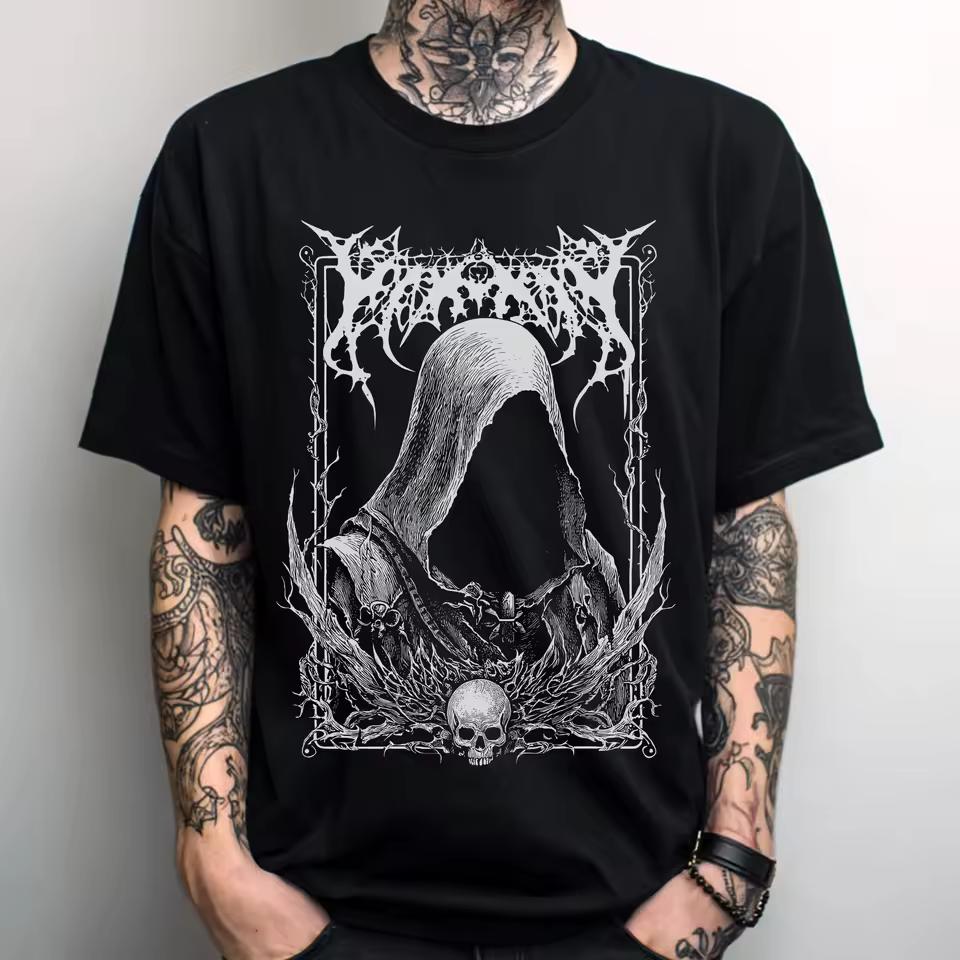 Unisex Grim Reaper Gothic T-Shirt Death Metal Goth Graphic Shirt Emo Alternative Clothing Punk Grunge Graphic Tee Goth Gift For