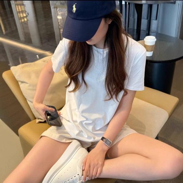 Базовая футболка с коротким рукавом и круглым вырезом из пима-хлопка The Row 25 Новый сезон