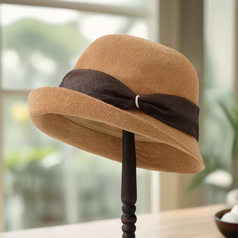 New Japanese Linen Knitted Fisherman Hat Women Spring Summer Outing Uv Protection Sunscreen Gift Hat Sunshade Sun Hat