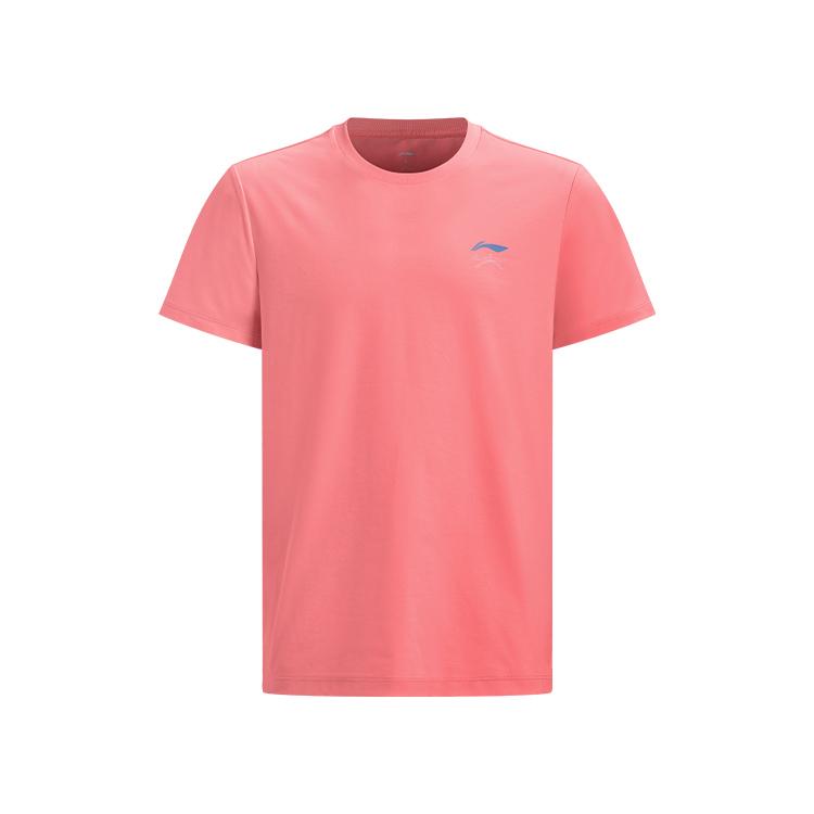 Li Ning Серия Элит по Настольному Теннису Модная Круглая Шея Быстросохнущая Дышащая Легкая Футболка с Коротким Рукавом Унисекс Топы AHSW063-3