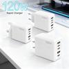 Быстрое зарядное устройство 120 Вт с 3 портами PD + 2 портами USB для устройств Apple, совместимое со стандартами ЕС/США/Великобритании
