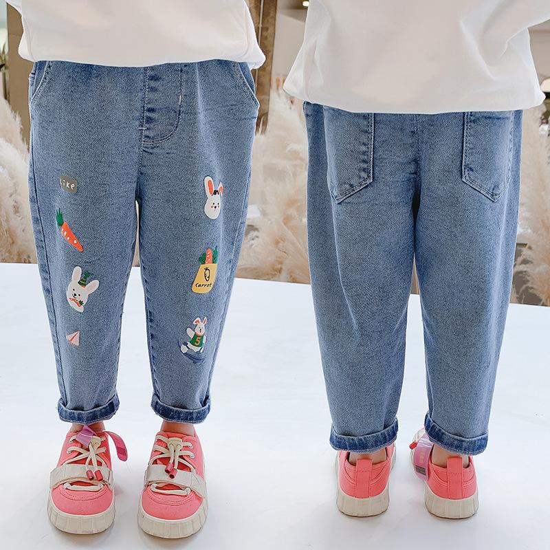 Spring and Autumn Girls' Pants Casual Clothes Jeans Trousers Toddler Infant Denim Clothing Pants Children Bottoms