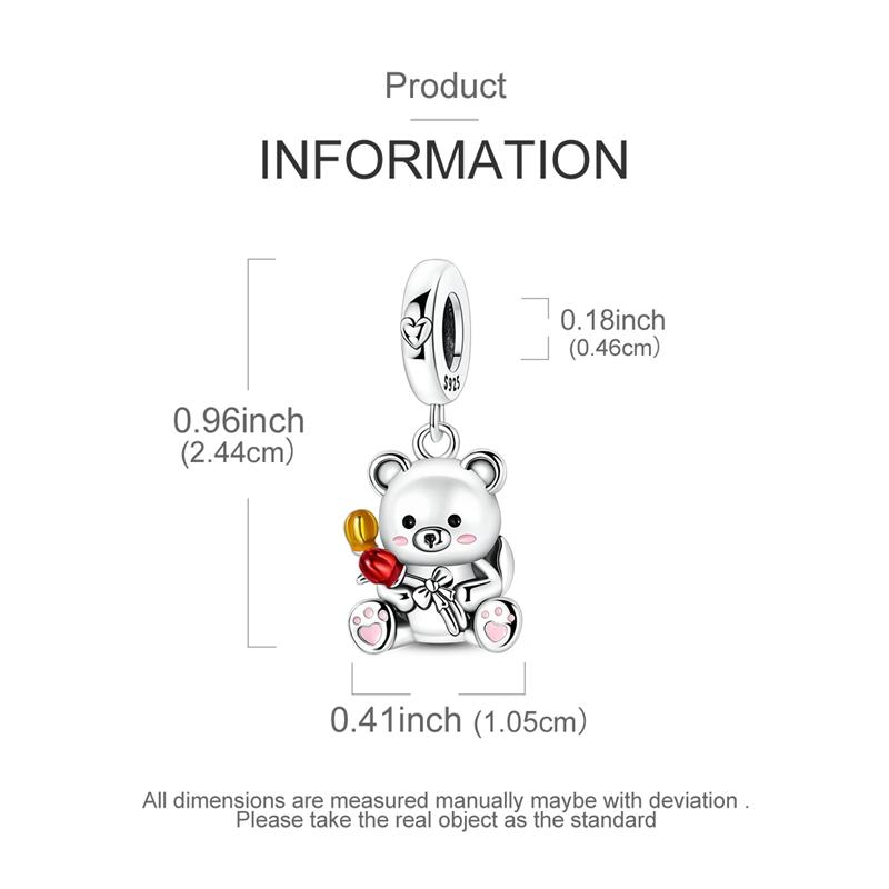 925 Silver Beads Bear Guinea Pig Owl Bee Sheep Dangle Fit Original Bracelet Making For Woman Jewelry DIY Gift