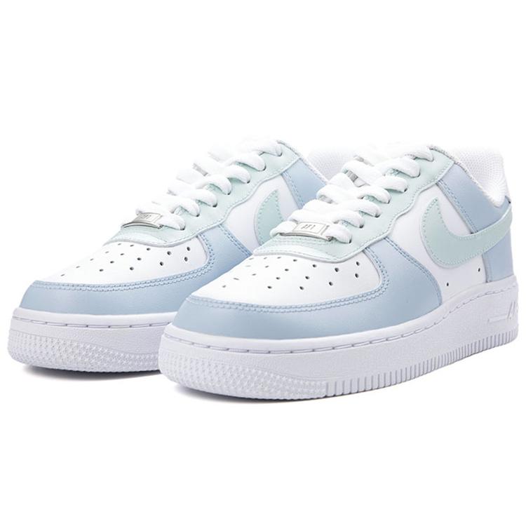 Nike Air Force 1 Air Force 1 Низкие Кеды для Скейтборда Женские Сине-Зеленые Белые DD8959-100(Team18-QD)