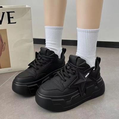 Интернет-знаменитость, увеличение внутреннего роста, маленькие белые туфли женские 2024, маленький ароматный ветер, толстая подошва, осенние универсальные туфли-маффины, повседневная обувь