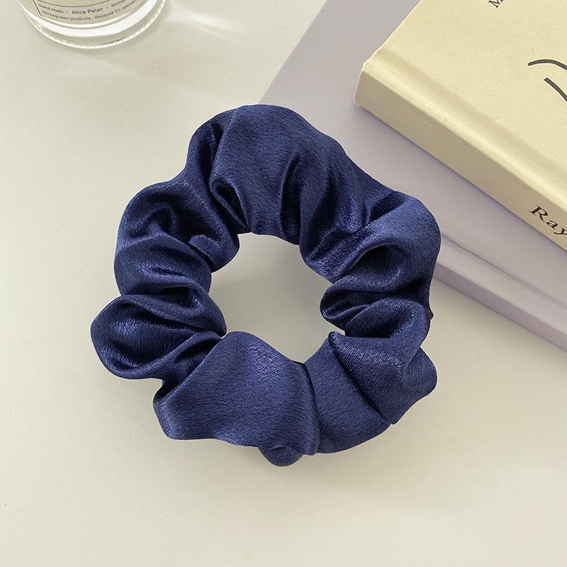 Satin Pig Large Intestine Hair Band Solid Color Fabric Head Flower European and American Headrope Rubber Band Hair Accessories