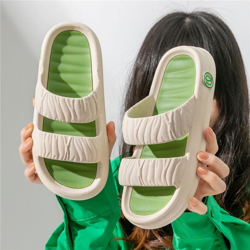 Летние босоножки с открытым носком на толстой подошве для женщин 2024 года, женские тапочки Cloud, наружные шлепанцы, зеленая платформа, акция B, 39 лет