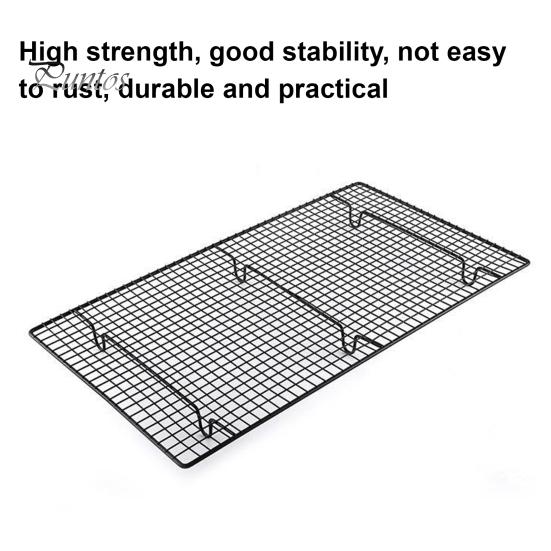 Охлаждающая стойка для выпечки 18x10 дюймов, охлаждающая стойка из углеродистой стали для тортов, печенья, барбекю, термостойкая и экономящая место, нескользящая решетчатая кухонная полка