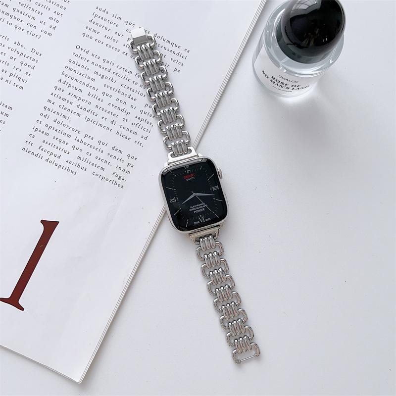 Роскошный браслет из нержавеющей стали для ремешка iwatch 44 мм, 42 мм, 40 мм, 38 мм, 41 мм, 45 мм, 49 мм iwatch8 7 SE 6 5 4 3 2 1 Series