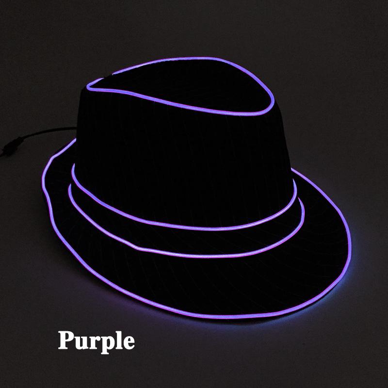10 Light Colors Bucket Hats Women Men Decorative Headgear Night Hats Caps Attractive Holiday Party Favors DIY EL Wire Hats