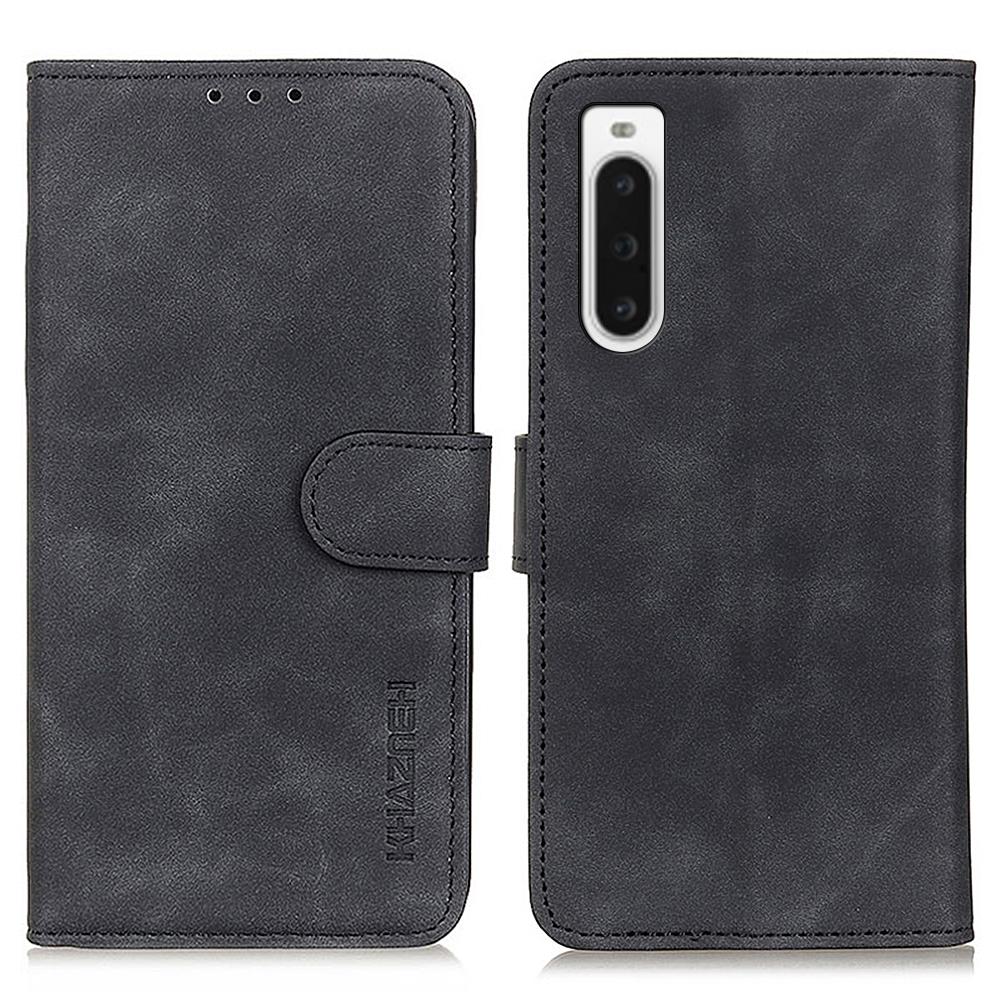 KHAZNEH For Sony Xperia 10 V Retro Texture PU Leather Phone Case Wallet Protective Phone Stand Cover