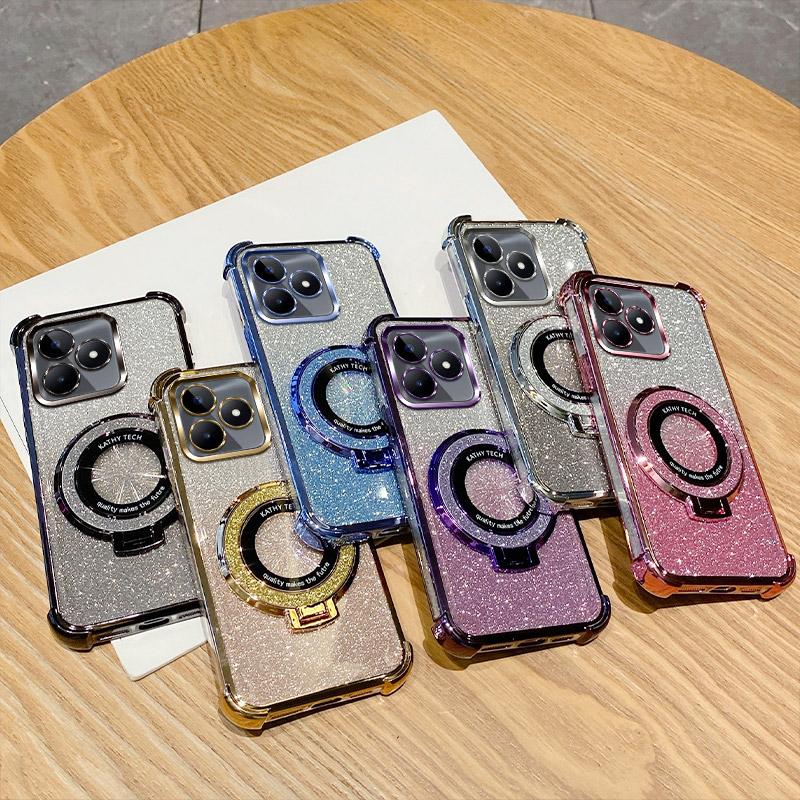 Противоударный чехол-подставка с кольцом для телефона Realme Note 50 9 13 Pro Plus 9i 5 C63 C61 C55 C53 C51 C35 C33 C31 C30 C20 C11 C3 Мягкая накладка