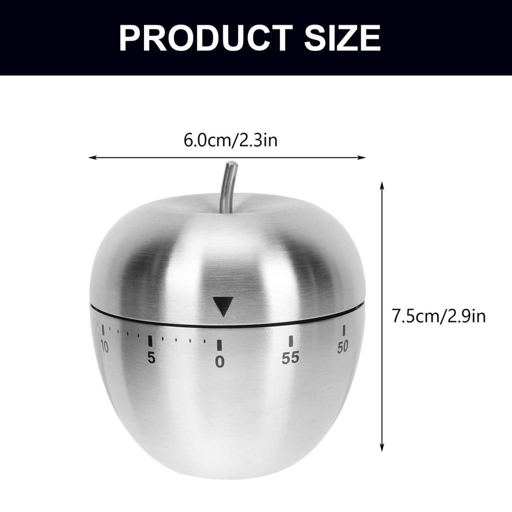 Ciieeo Metal Apple-Shaped Kitchen Timer, Mechanical Cooking Timer, Portable and Battery-Free, Ideal for Cooking Time Management
