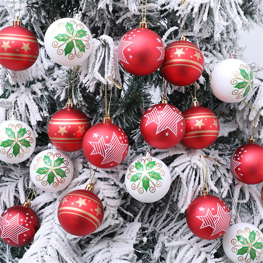 6Pcs Christmas Ball Baubles Ornament Shatterproof Christmas Tree Hangings Decorations for Wedding Winter Holiday Party