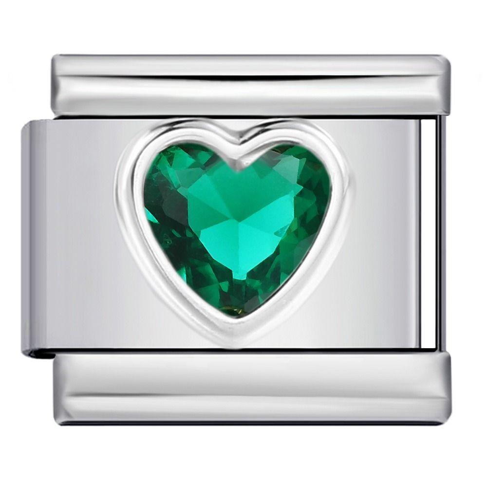 Мода Прилив Женщина Девушка Сердце Красочная Циркония Итальянский Шарм Звено Подходит 9 мм Нержавеющая Сталь Браслеты Изготовление DIY Ювелирные Изделия Подарки