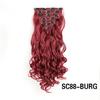 Длинные вьющиеся волосы для наращивания, 16 клипс, синтетические натуральные волосы для женщин, 7 шт./компл., 24 дюйма, омбре, блондинка, красный, черный, искусственные волосы