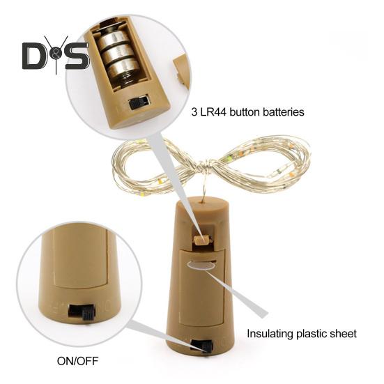 10 шт. светильников для винных бутылок с пробкой, супер яркие водонепроницаемые пробковые светильники на батарейках, романтические декоративные мини-светильники