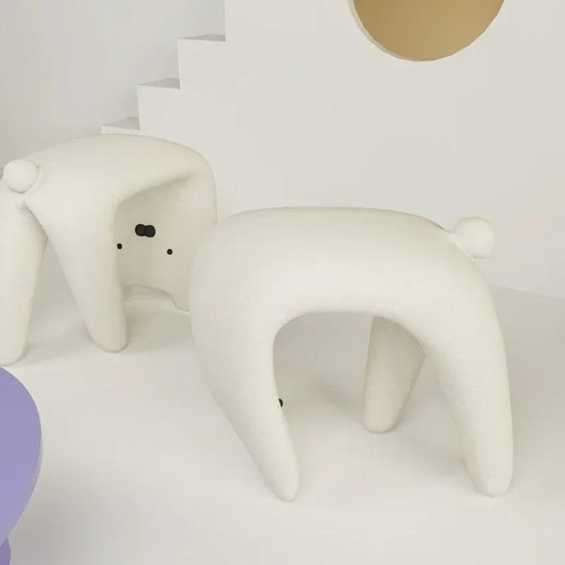 Портативный табурет в форме кошки, туалетный стул, легкий, роскошный, для дома, прихожая, табуреты для обуви, мебель для гостиной из овечьей ткани