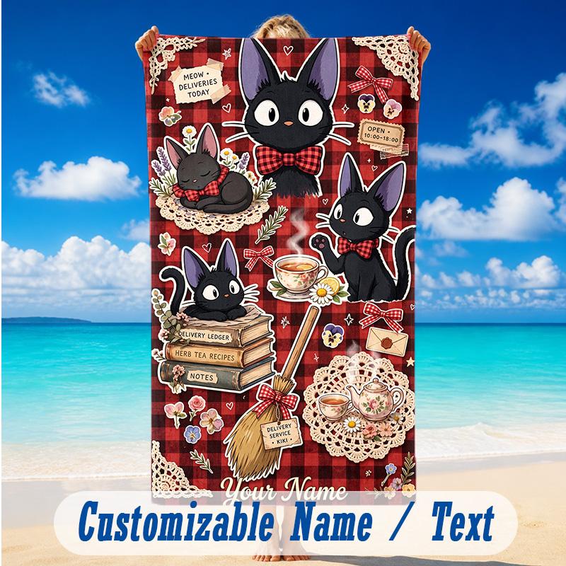 Beach Towel Custom Name Text, Quick Dry Large Towel For Beach HomeKiki's Delivery Service Jiji