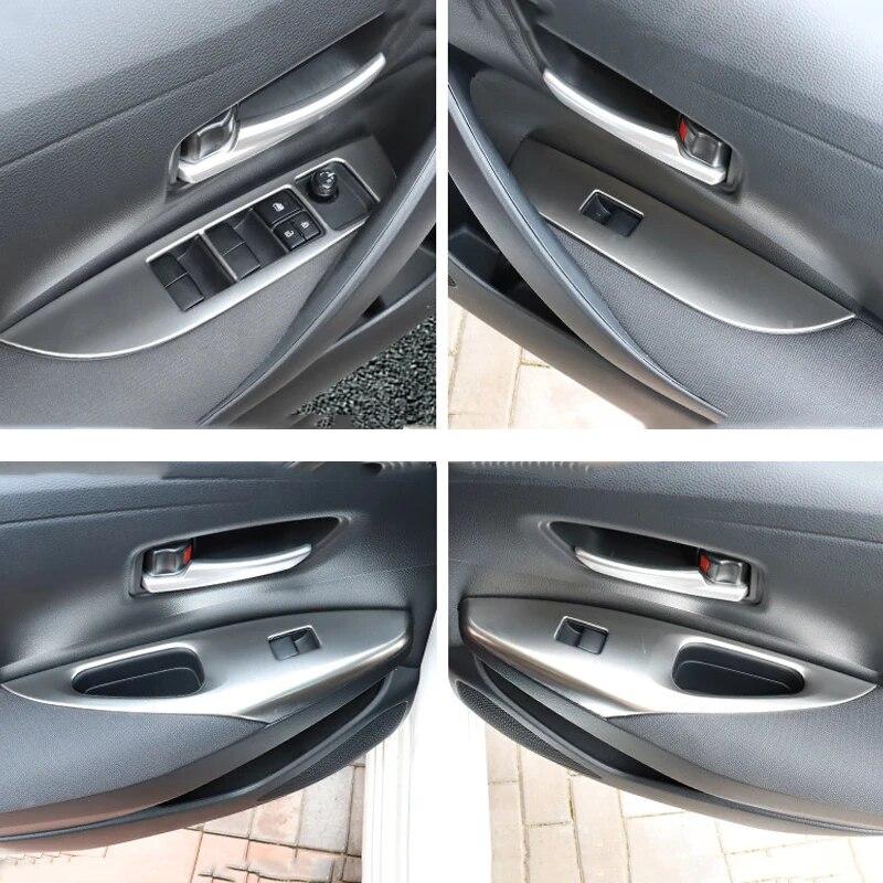 Для Toyota Corolla E210-2022 12-я панель переключателей из нержавеющей стали, регулируемая крышка, накладка, наклейки, полоски, гарнир, Стайлинг автомобиля