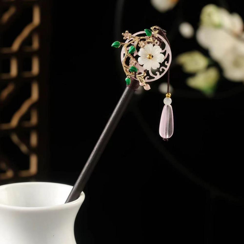 Vintage Flower Hairpin Flower Hairpin Fork Jewelry Accessories New Chinese Hair Stick  for Hanfu