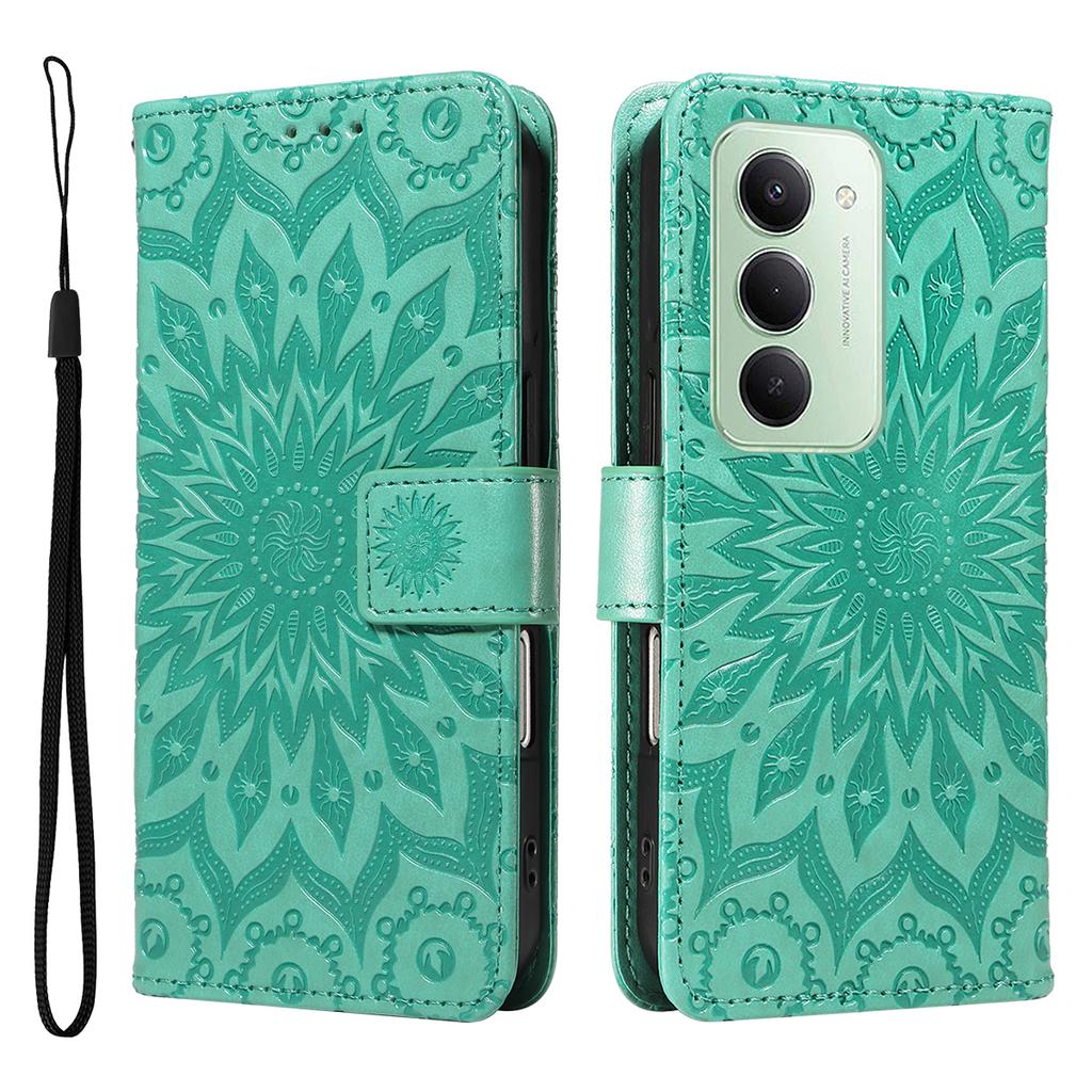 For Xiaomi Redmi 15 5G (Global) (169mm) Leather Wallet Case Sunflower Imprinted Phone Cover