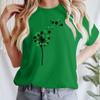 Женская повседневная футболка с принтом, пуловер с круглым вырезом, топ с короткими рукавами