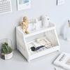 Desktop Storage Rack Cartoon Double Deck Bookshelf Bedroom Cosmetics Racks Simple Cat Paw Storage Shelf Home Organizer Shelves