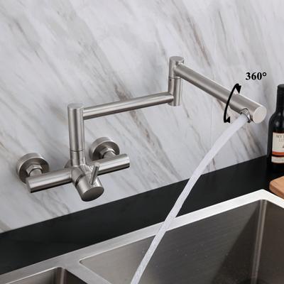 Складной кухонный кран для заливки воды, настенный, поворотный, с двойным шарниром, складной излив, кран для мойки из нержавеющей стали