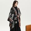 Shawl Imitation Cashmere Knitted Scarf Split Fork Oil Painting Cape Cloak Outside