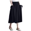 Women's Loose Wide Leg Casual Solid Color Elastic Waist Capris