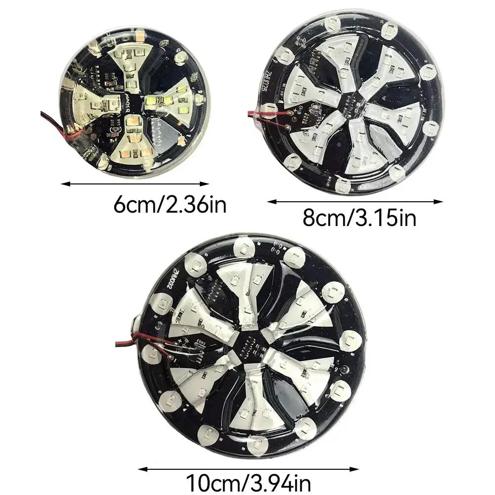 Colorful Atmosphere Lamp Motorcycle Car LED Strobe Light Flash Lamp Car Styling Modified Snowflake Lights Fire Wheel Lights