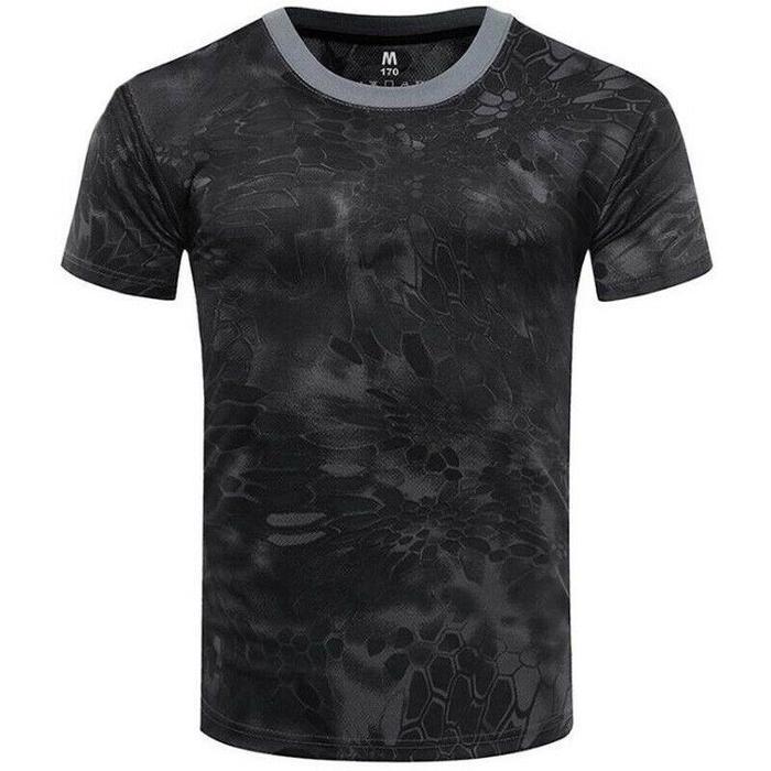 Mens Military Tactical Camouflage Camo T-Shirt Army Combat Summer Muscle Tee Top