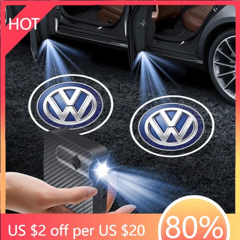 2025 Hot Car Emblem Wireless Courtesy Lamp Auto Door Welcome Light LED Projector For Volkswagen Golf-5 6 7 Bora POLO MK4 MK6 Pas