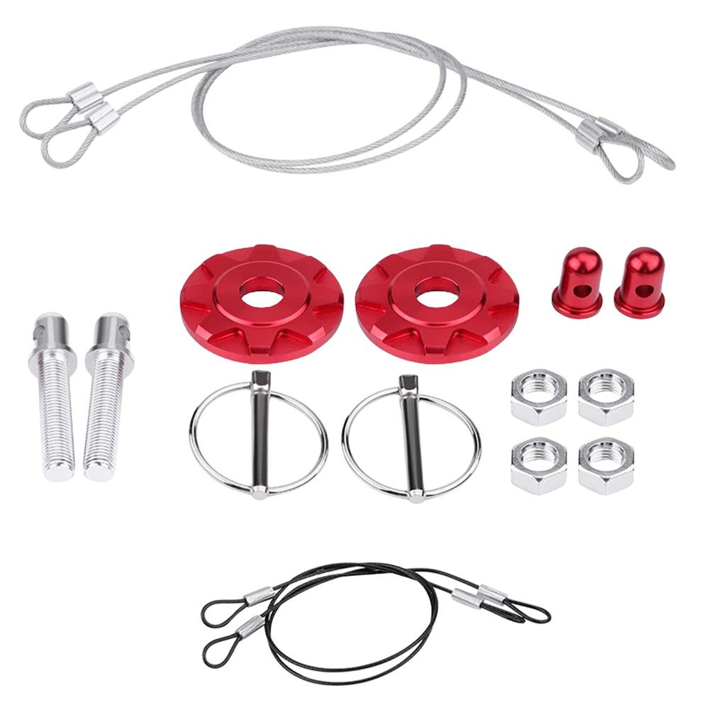 Car Bonnet Aluminum Lock Latch Kit Universal Mount Bonnet Hood Pin Lock Latch Kit Car Hood Latch Pin Kit Car Accessories