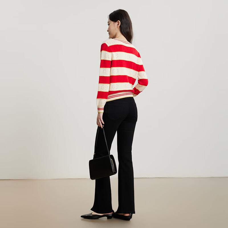 Полосатый кардиган с длинным рукавом Gejin для женщин