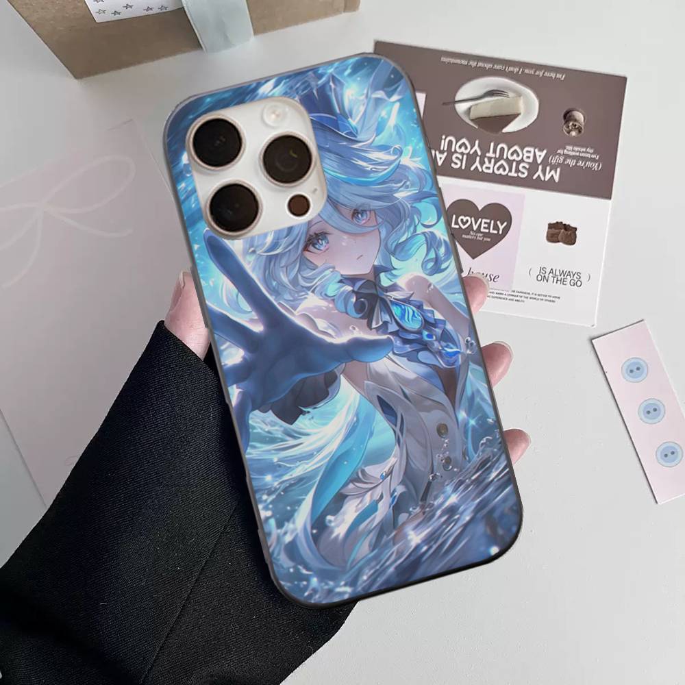 Чехол для телефона Genshin Impact Furina для iPhone 17 16 15 14 Plus 11 12 13 Pro Max Ударопрочная защита Мягкая задняя крышка