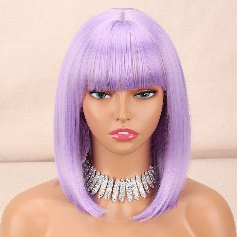 MISSQUEEN Короткие прямые парики «боб» с челкой, блондинка, золотисто-коричневый, натуральные синтетические волосы для женщин, повседневный косплей, парик из термостойкого волокна