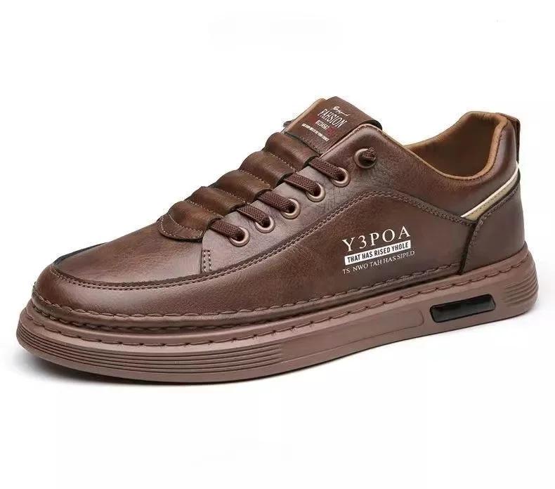 Men's Leather Shoes Autumn Trend Brand Casual Board Shoes Soft Sole Breathable Business Formal Dress Footwear Moccasins Loafers