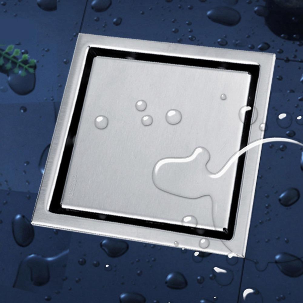 4.33 Inch Floor Drain Square Shape Bathroom Drain Anti-Odor Shower Drain Garage