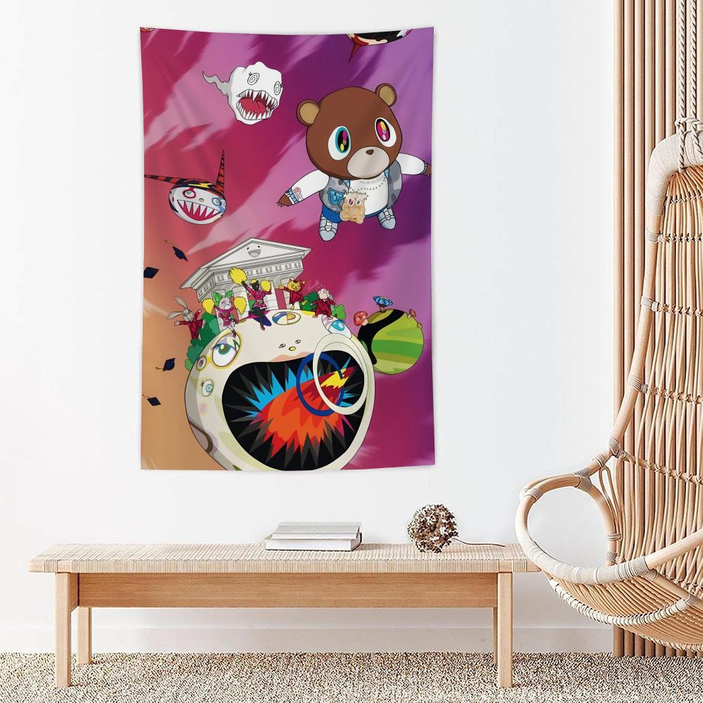 Album Rapper KKanye West Tapestry Microfiber Wall Hanging For Bedroom Living Room Decor Outdoor Festival Garden Bar Background