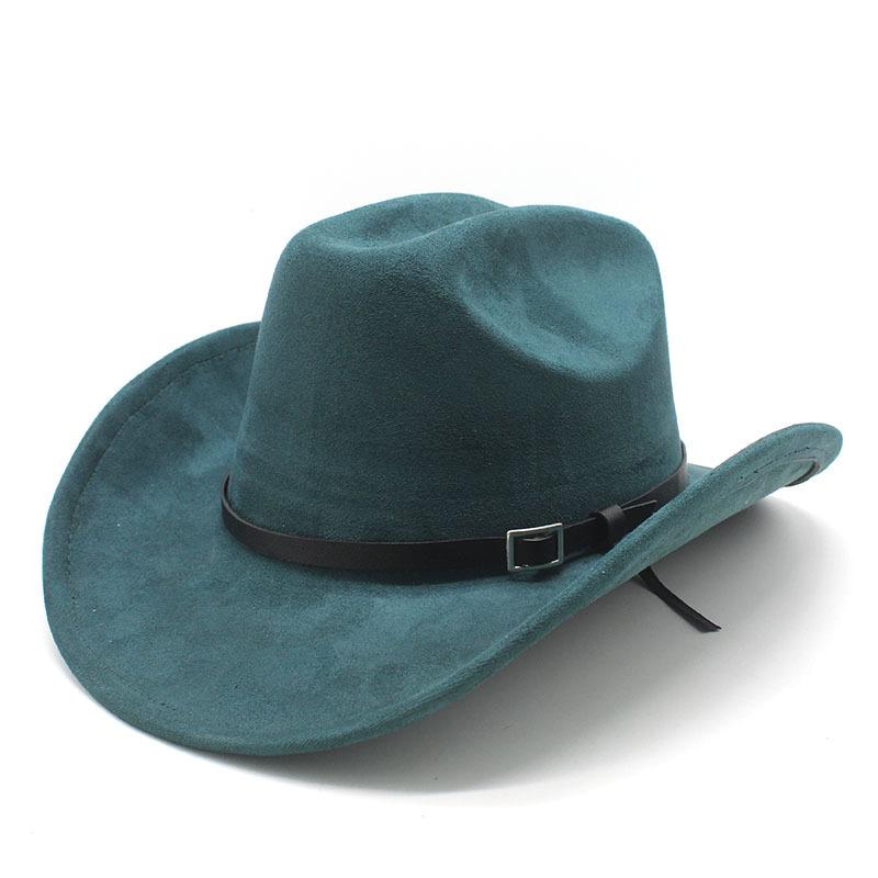 Big Edge One-Word Top Suede Western Cowboy Top Hat Jazz Hat Fashion Hat Retro Hat