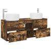 Bathroom Furniture Set 3 pcs Smoked Oak