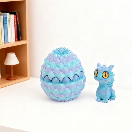 3D Printed Dragon Egg Figurine Mini Dragon Egg Statue Miniature Dragon Egg with Dragon Inside Desktop Decoration Ornament