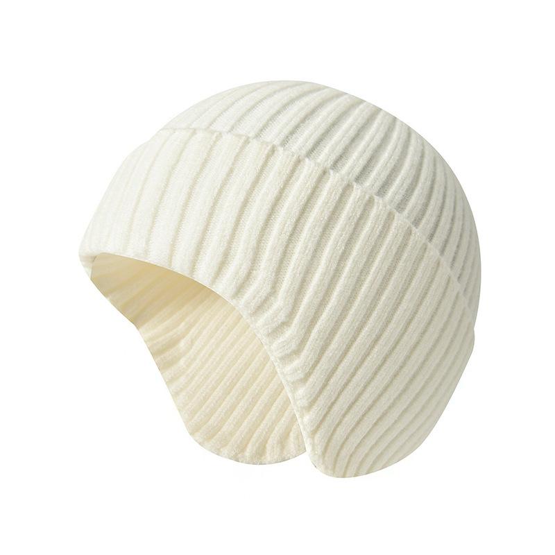 Унисекс Однотонная Вязаная Шапка-Бини на Осень/Зиму с Ушками, Парная Цельная Зимняя Велосипедная Шапка-Бини, Ветрозащитная Цельная Шапка-Бини для Холодной Погоды