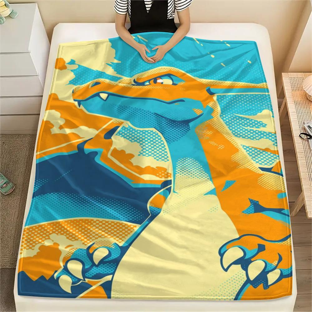Pokemon Daily Leisure Matching Flannel Blanket, Warm Printed Cover for Furniture Layout and Outdoor Picnic.-TING